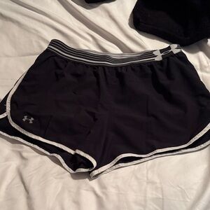 Under Armour Women's Black and Gray Athletic Shorts